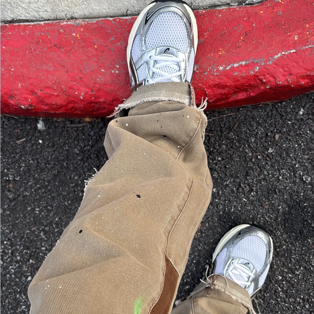 Tan Distressed Pants